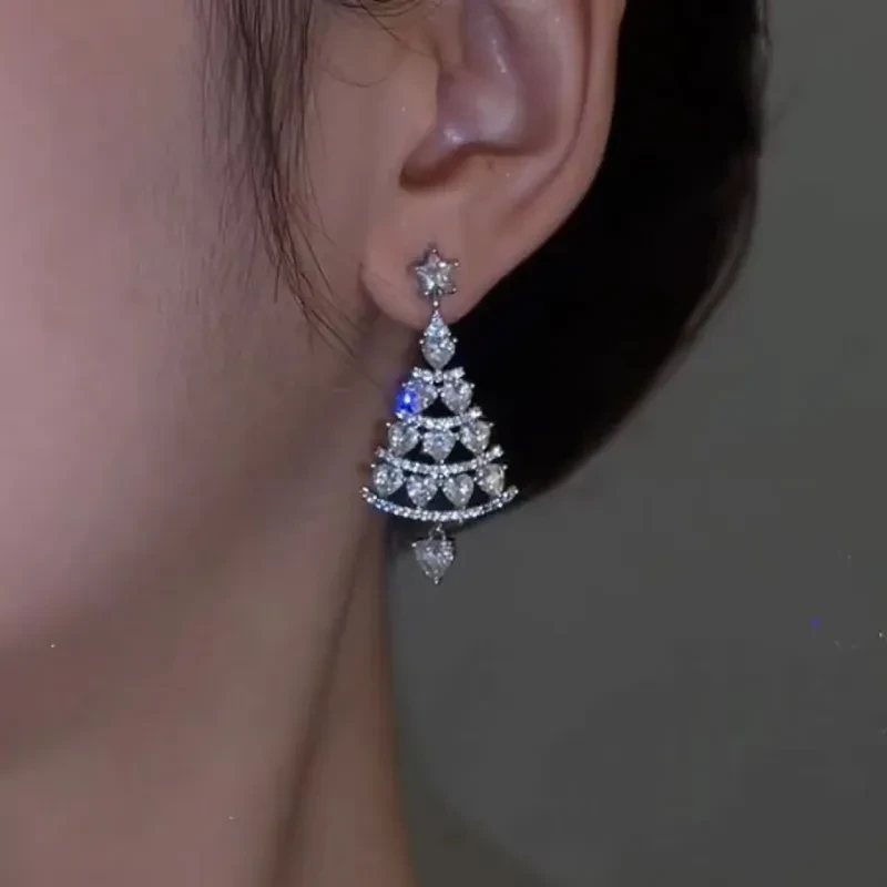 Sparkling Christmas Tree Earrings