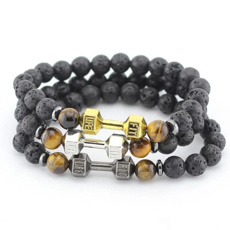 Mens Dumbbell Bracelet