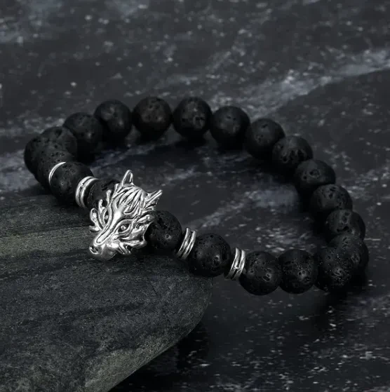 Asgard Grey Wolf Head Bracelet
