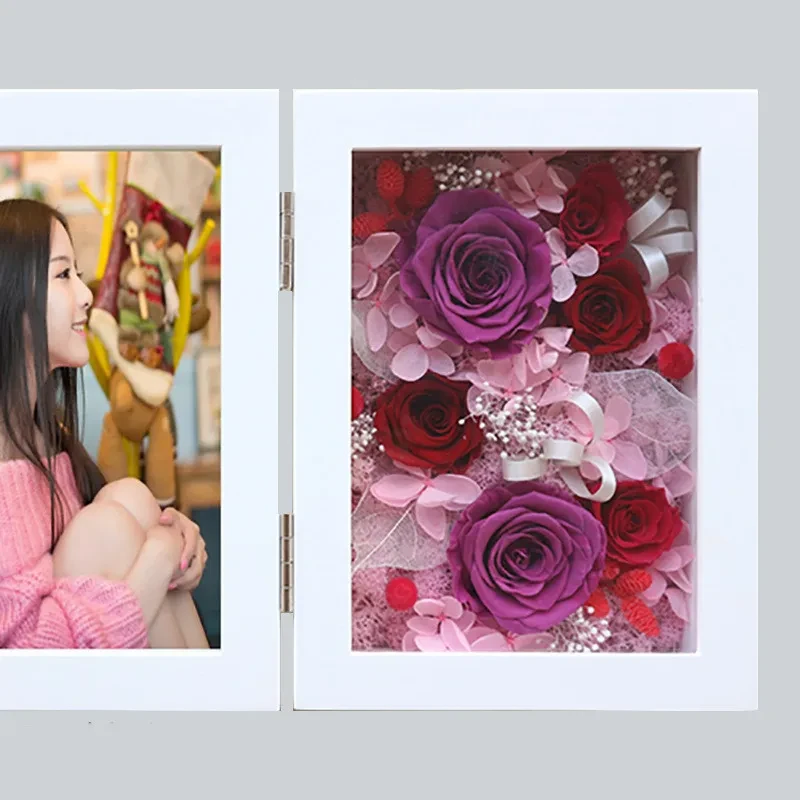 Stereo Piano Paint Frame Preserved Flower Solid Wood Photo Frame