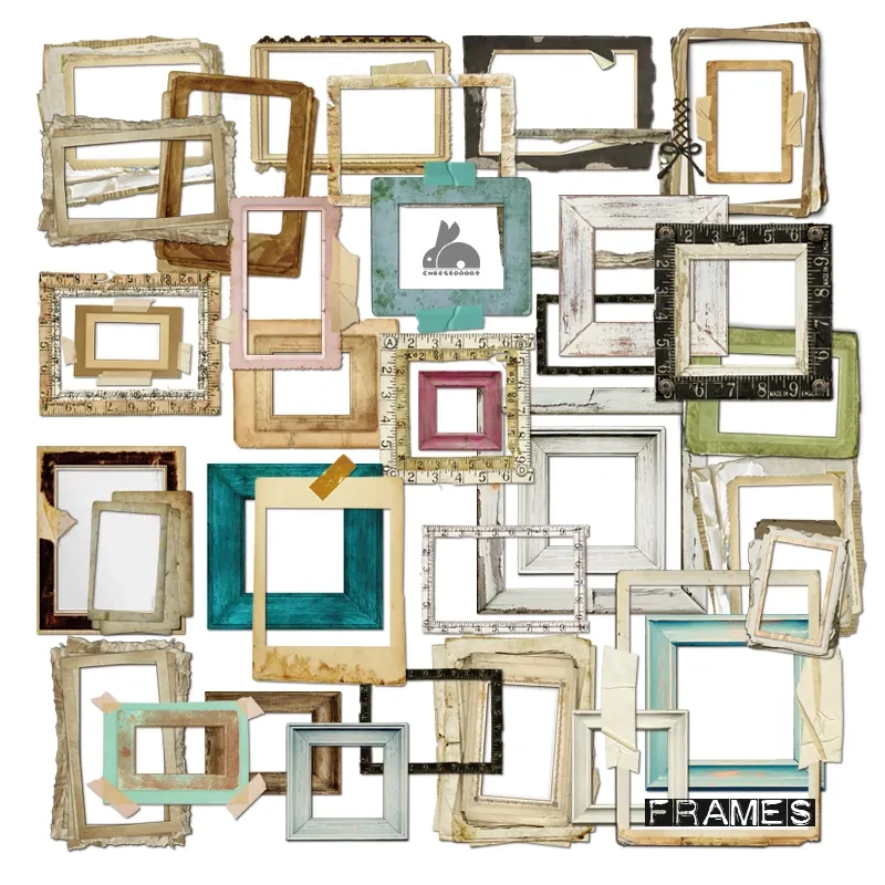 Retro Hand Account Border Sticker Photo Frame Decoration