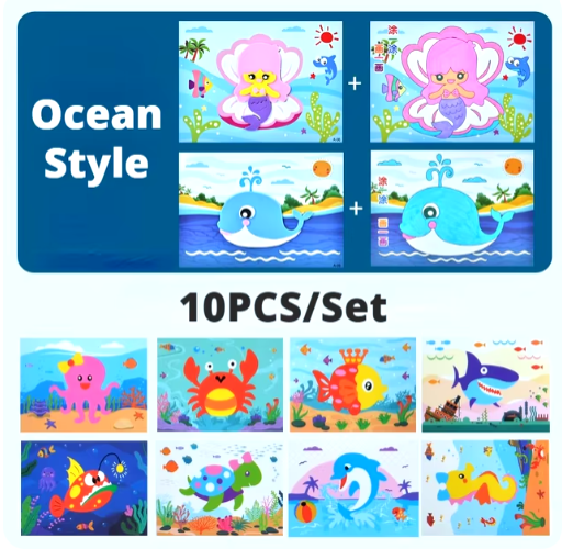 10Pcs Kids 3D EVA Foam Stickers