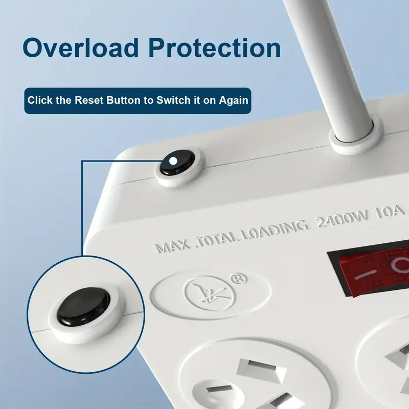 Power Strip with 8 AC Outlets