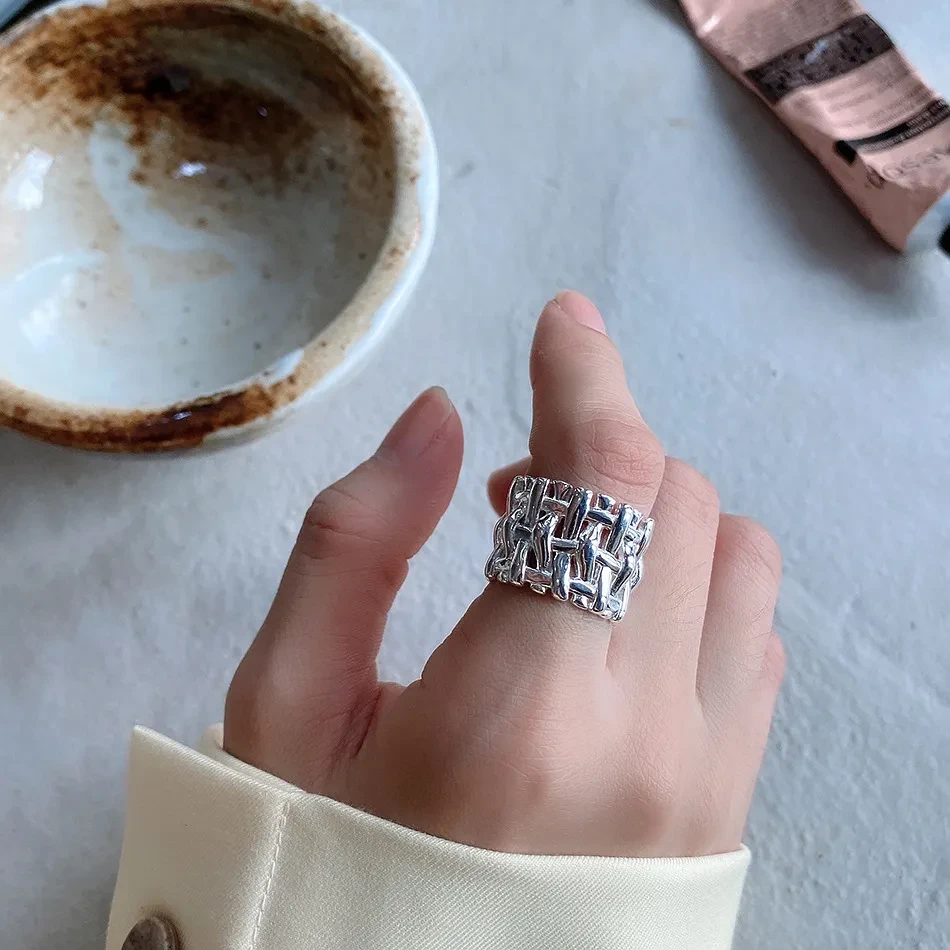 Woven Cross Ring for Women