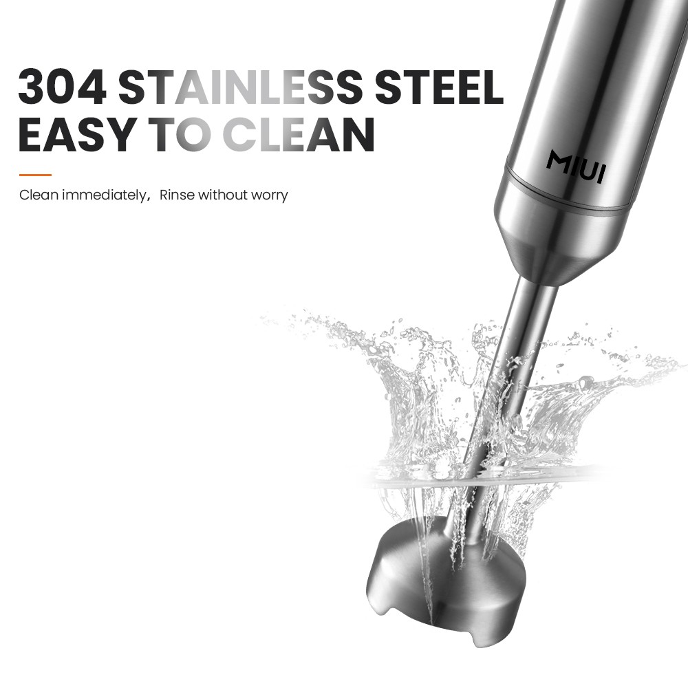 MIUI Hand Immersion Blender 1000W 4-in-1 Stainless Steel Food Mixer with 700ml Beaker & 500ml Processor