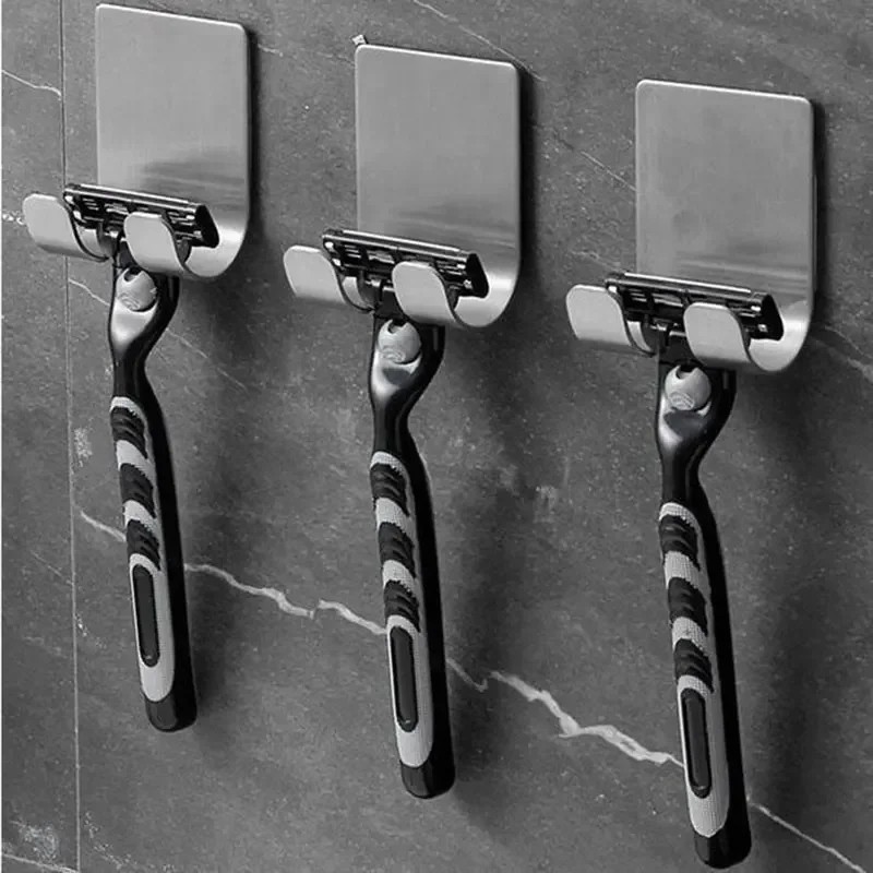 2pcs Razor Holder  304 Stainless Steel Shaving Razor Stand and Bathroom Hook Organizer for Compact Razor Storage