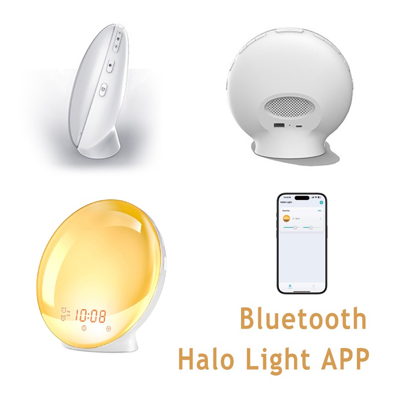 Wake Up Light Alarm Clock  Sunrise/Sunset Simulation, Dual Alarms, FM Radio, Nightlight with 7 Colors
