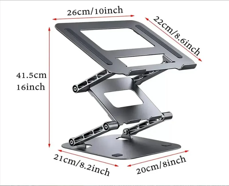 Ergonomic Adjustable Laptop Stand - Portable, Foldable Design for 25.4-43.18cm Notebooks & MacBooks
