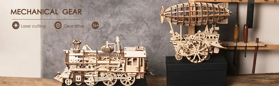 ROBOTIME ROKR 3D Wooden Air Vehicle Jigsaw Puzzle Model Kit Laser Cutting Kids Toys LK702