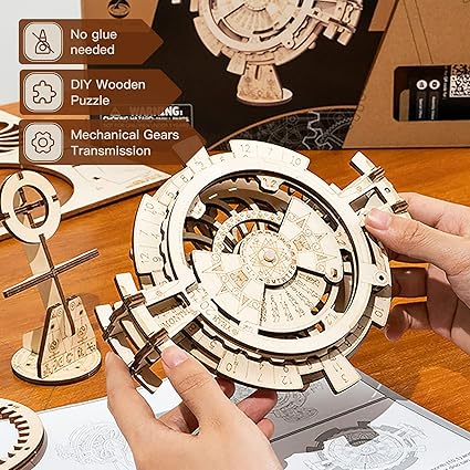 ROBOTIME 3D Puzzles Perpetual Calendar Wooden Model Kits Brain Teasers Sets LK201