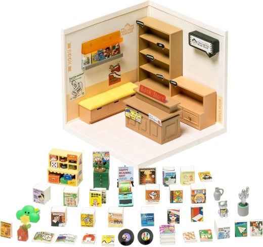 ROBOTIME DIY Miniature Dollhouse Kits Super Store Fascinating Book Store Kit DW004
