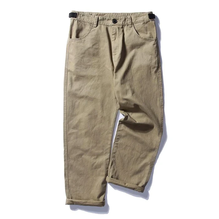 Men's Solid Loose Straight Casual Cargo Pants