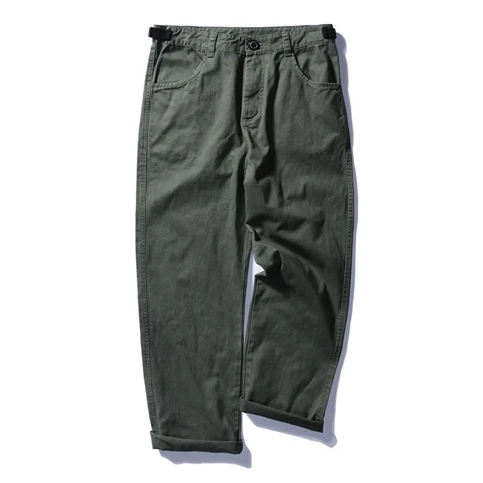 Men's Solid Loose Straight Casual Cargo Pants