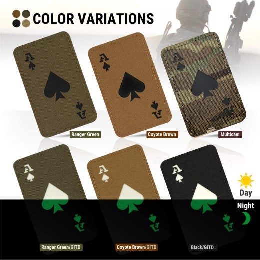 Outdoor Luminous Spade Camouflage Tactical Velcro