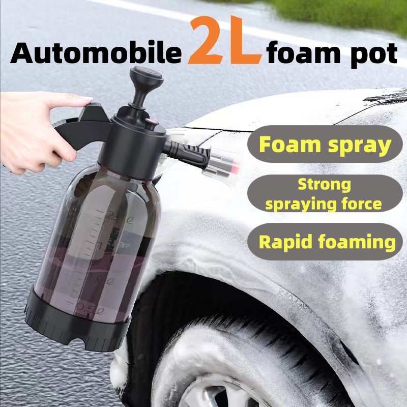 2L Car Washing Foam Spray Pot Hand Pressure Spray with Pressure Relief Valve