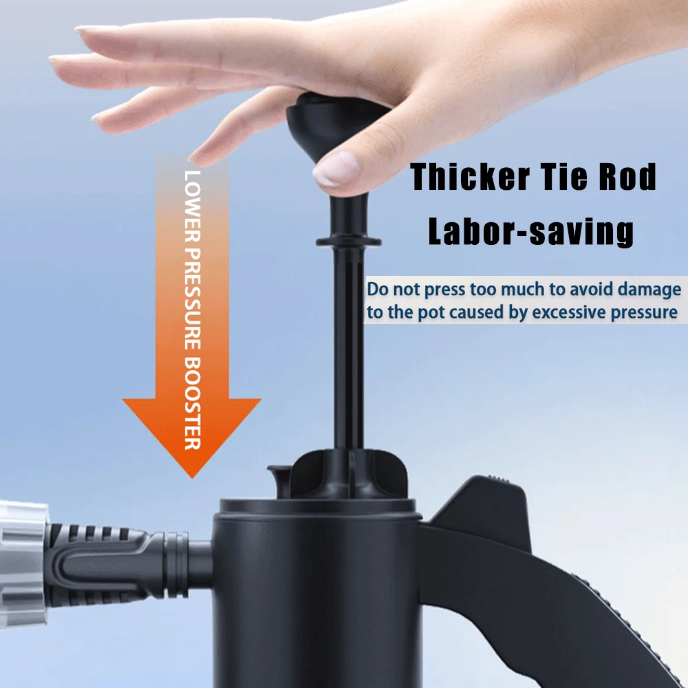 2L Car Washing Foam Spray Pot Hand Pressure Spray with Pressure Relief Valve