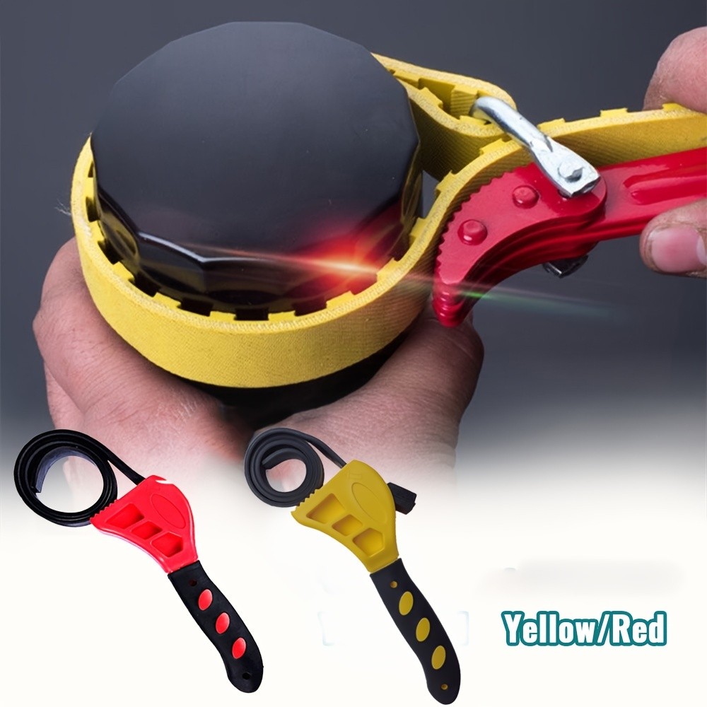 6-Inch Belt Wrench  Adjustable Oil Filter Strap Spanner for Disassembly and Removal