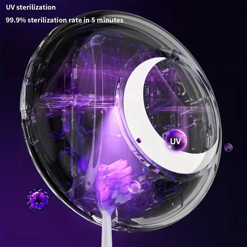 UV Toothbrush Sanitizer, Wall-Mounted 99.9% Sterilization with 5-Minute Timer