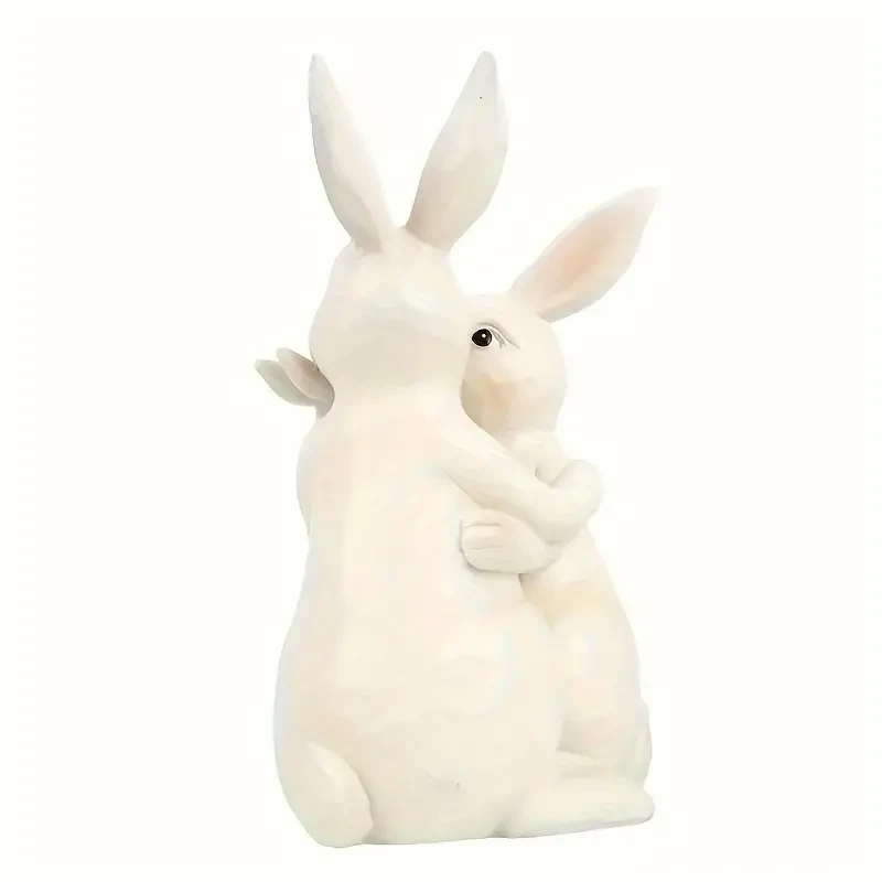Charming Bunny & Flowers Garden Statue