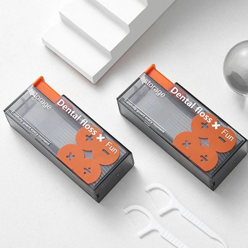 Portable Floss Dispenser  Automatic Ejectable Floss Organizer with 10 Disposable Floss Sticks