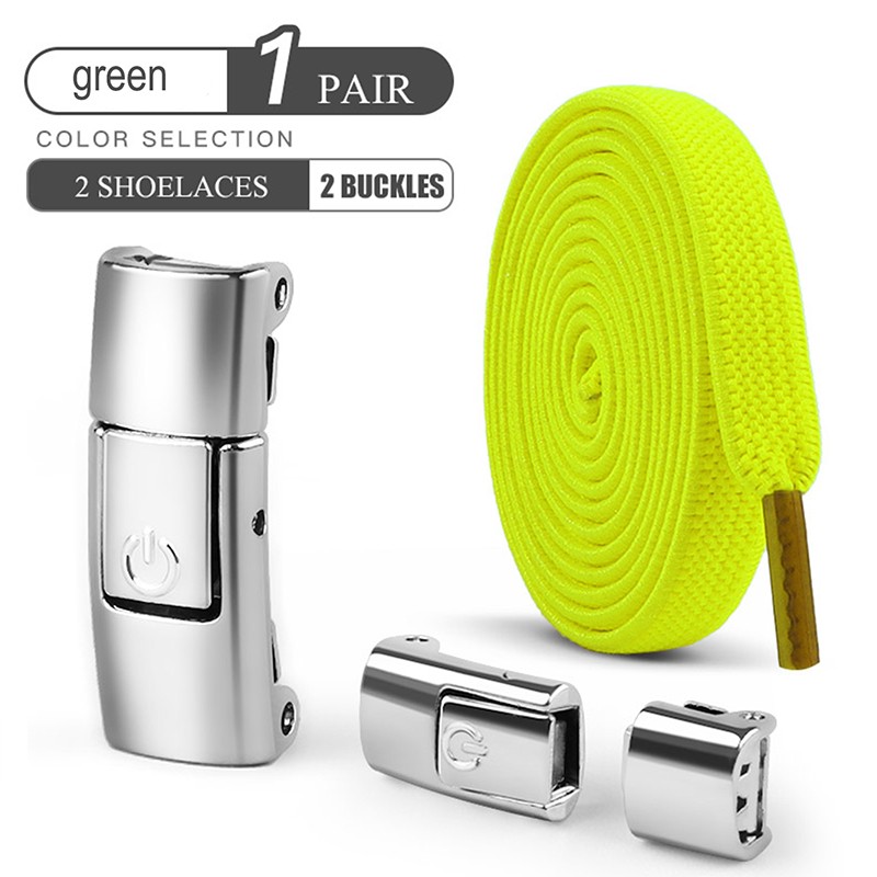 8mm No-Tie Elastic Shoe Laces with Press Lock Widened Flat Shoelaces