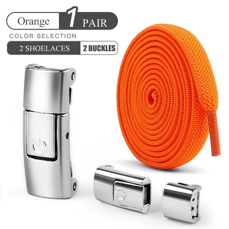 8mm No-Tie Elastic Shoe Laces with Press Lock Widened Flat Shoelaces