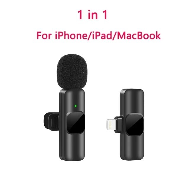 Wireless Lavalier Microphone Portable Mini Mic for iPhone, Android