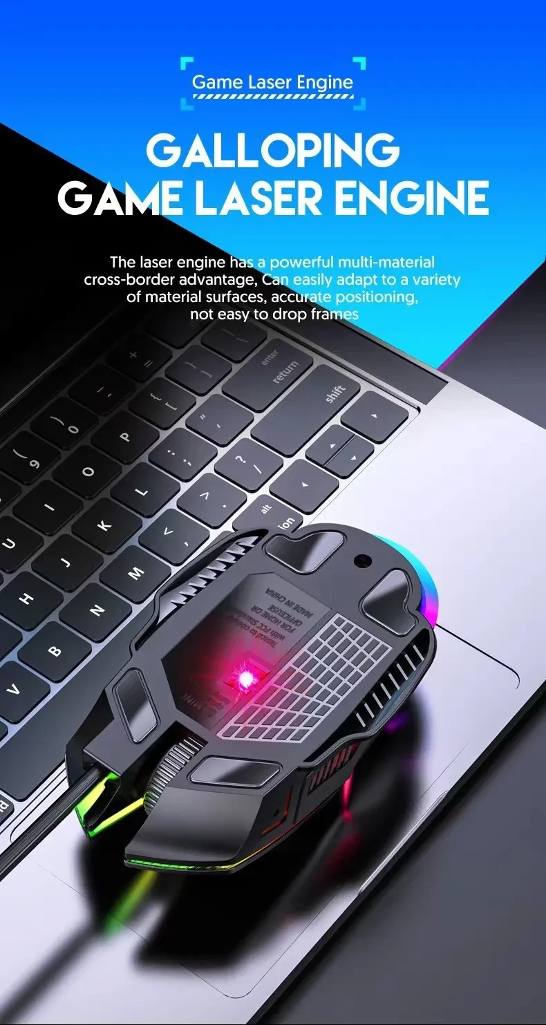 Wired Mouse 6D Colorful Dazzling E-sports Games Office Mute Luminous Mouse