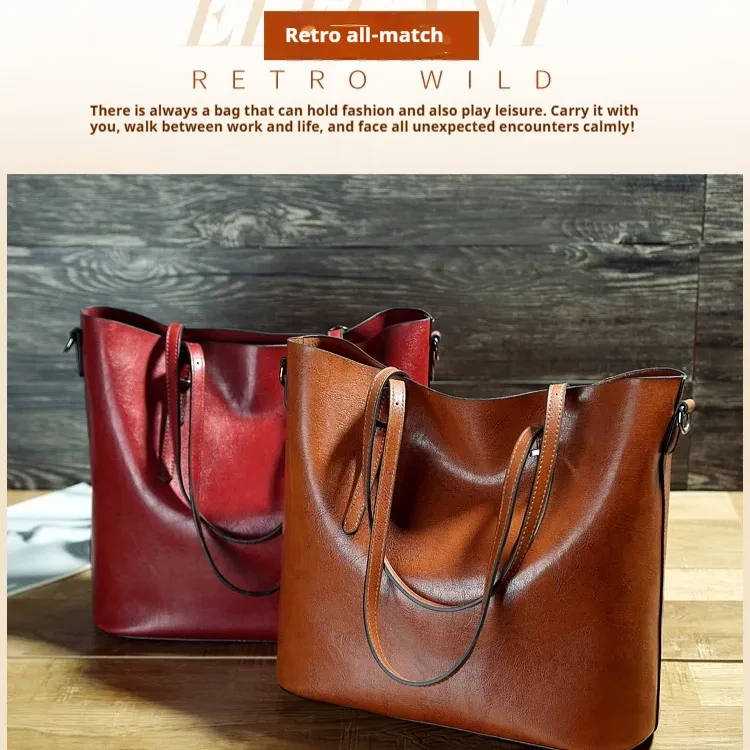 Capacity Shoulder Women's Big Bags Simple Women's Versatile Handbag