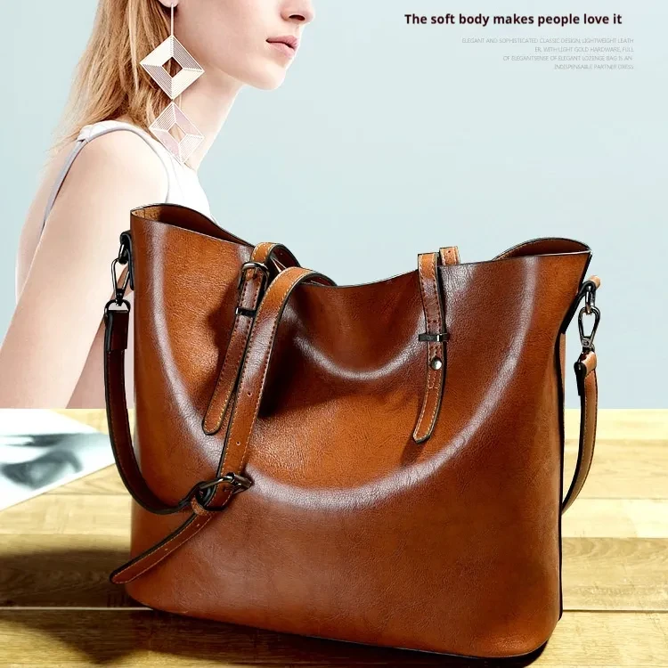 Capacity Shoulder Women's Big Bags Simple Women's Versatile Handbag