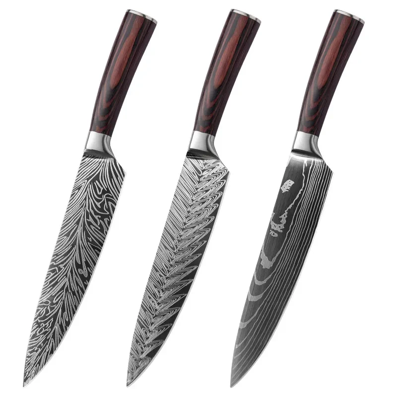 Stainless Steel Chef Damascus Grain Kitchen Knife