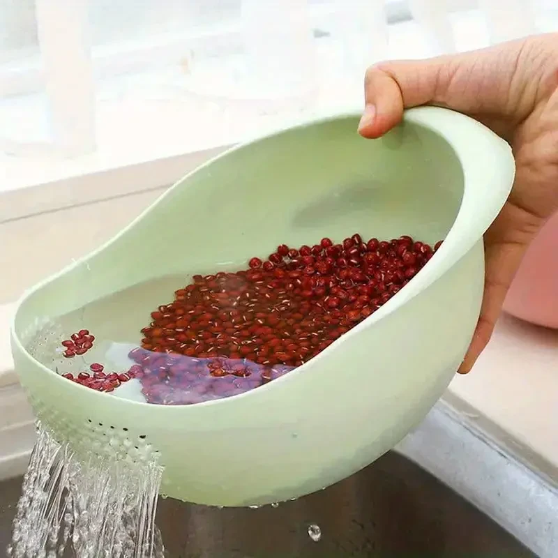 Plastic Rice Washing Bowl - Strainer