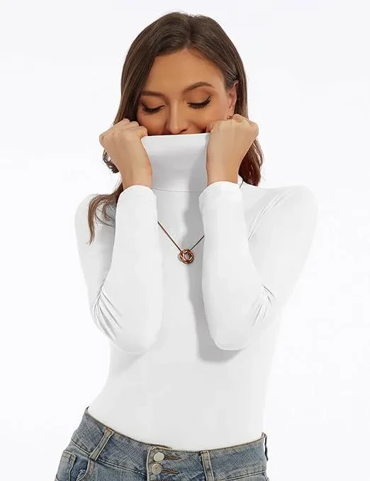 Women's Base Shirt Slim-fit Turtleneck Elegant Graceful
