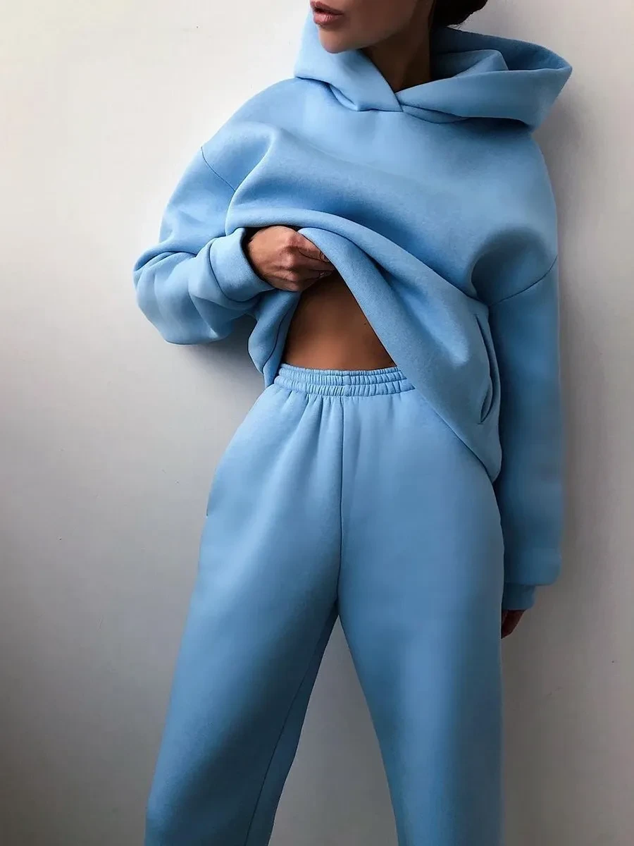 Women's Casual Hooded Sweater Two-piece Suit Clothes Hoodie Tracksuit