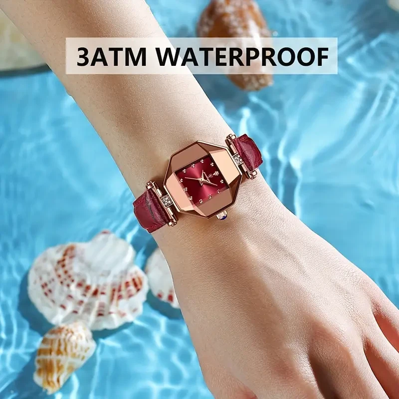 POEDAGAR Women's Luxury Polygon Quartz Watch