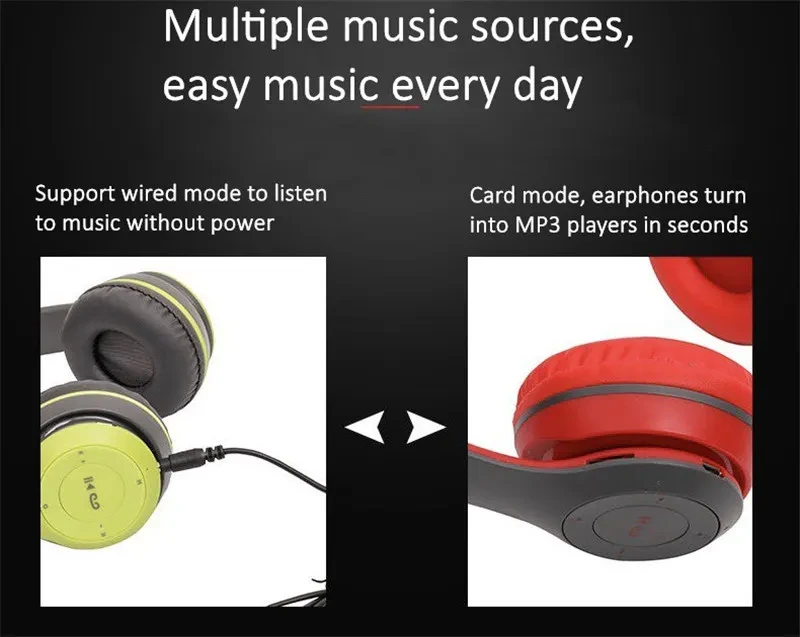 Wireless Headset Foldable Stereo Bass