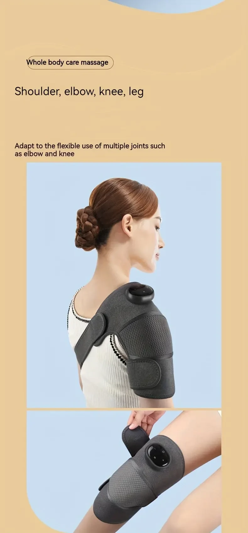 1PC Heated Knee Massager Shoulder Brace, 3-In-1 Heated Knee Elbow Shoulder Brace Wrap, Knee Heating Pad, Adjustable Heating Modes, Heating Pad For Knee Elbow Shoulder Relax Leg Warmers