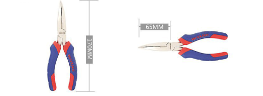 Double color sleeve handle curved nose pliers