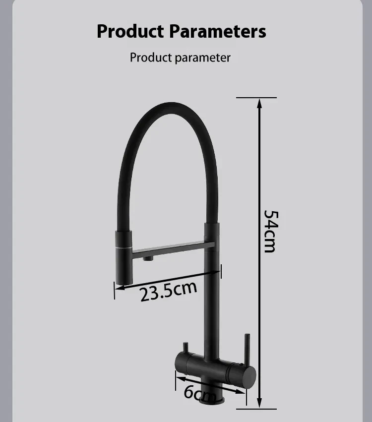 Kitchen Copper Pure Water Three-in-one Faucet