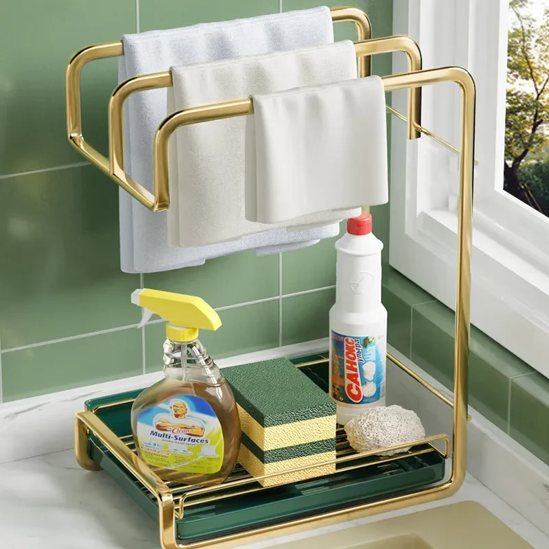 Sponge Holder Wall Mounted Kitchen Organizer Dish Drainer