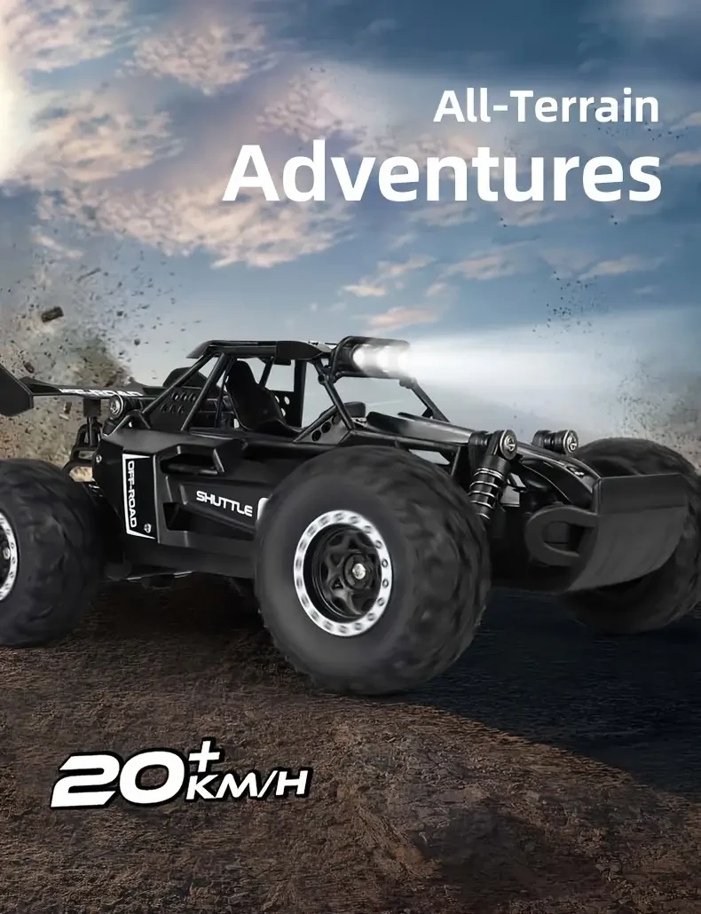 K.K RC Car, 1:16 Scale, High-Speed Alloy, 20Km/H, 12.4MPH, Double Battery, Remote Controlled, USB Charging, 36V Max Voltage, 500Mah Capacity, 2.4G/3G/4G/5G Wireless, 14500 Lithium Battery, Available in Black, Blue, Pink, Orange