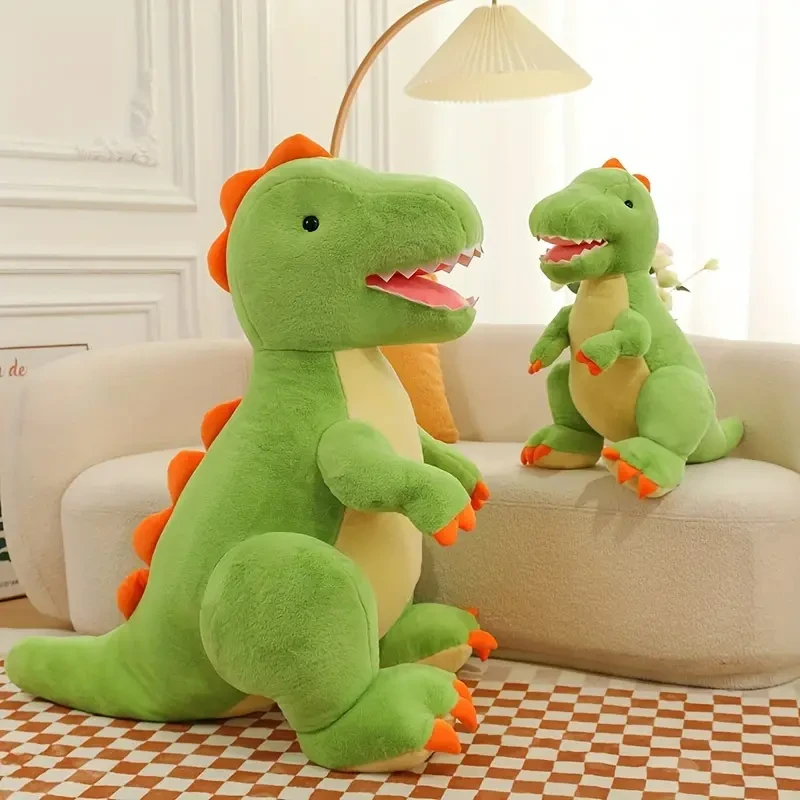 Adorable Green T-Rex Plush Pillow - Soft Polyester Dinosaur Toy, Perfect for Birthday & Christmas Gifts