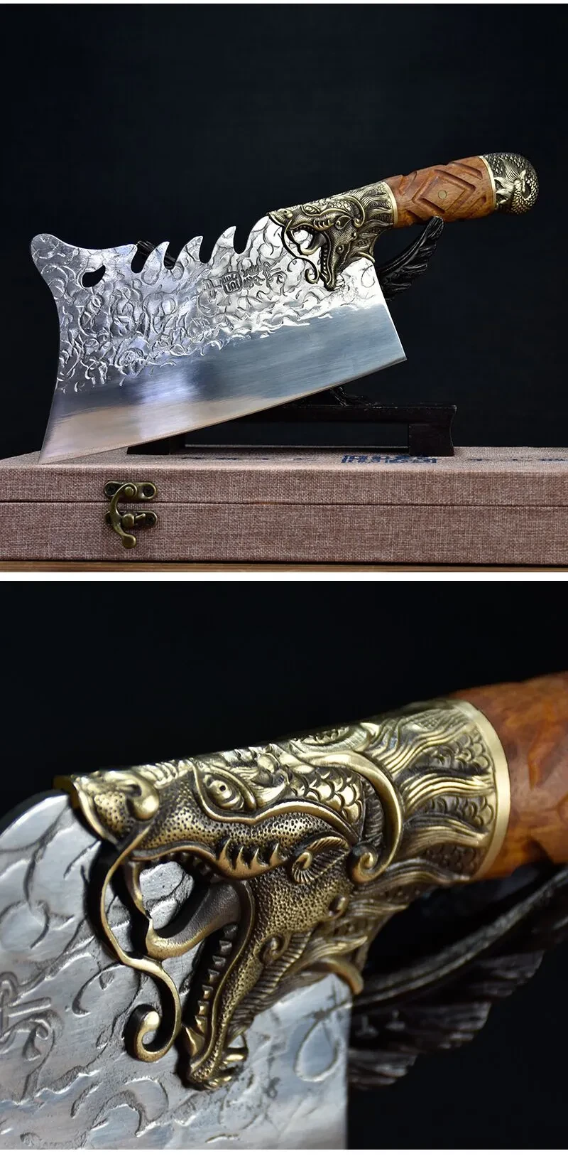 Vintage cleaver ghost hand made kitchen chef knife