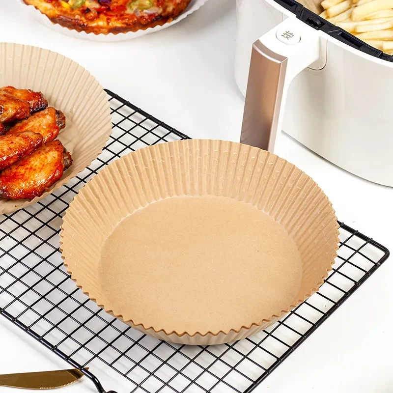 100pc Disposable Air Fryer Paper Liner, Round Air Fryer Liner Non-stick Baking,