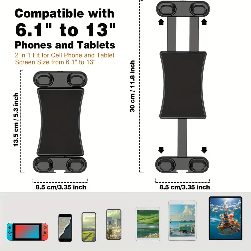 360 Swivel Tablet Wall Mount - Holder For 11.94-32.77cm Devices, Non-Slip & Adjustable Viewing Angles, Ideal For Kitchen, Office & More
