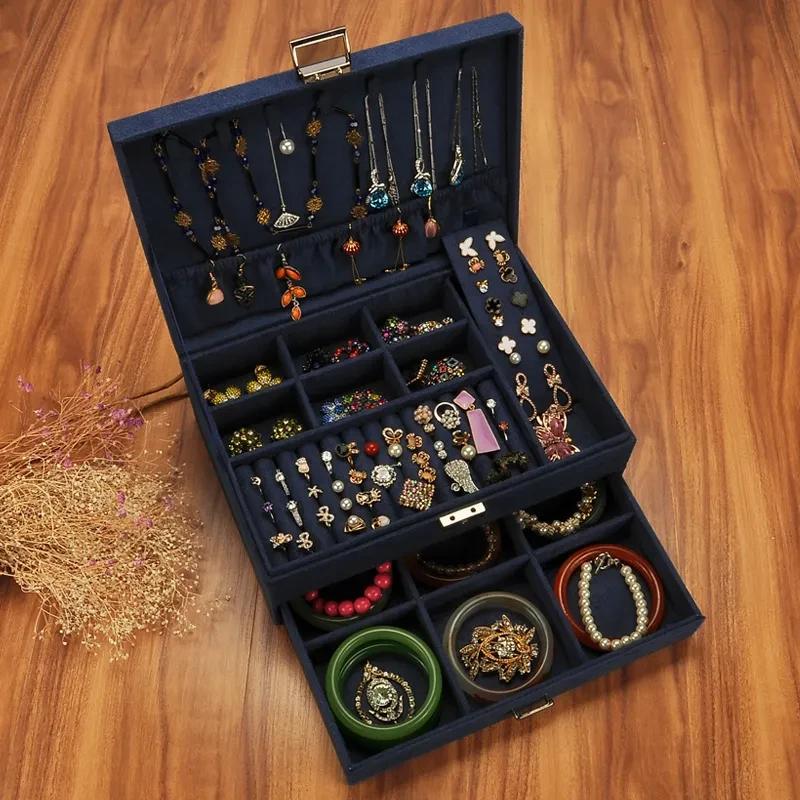 Jewelry box retro large capacity