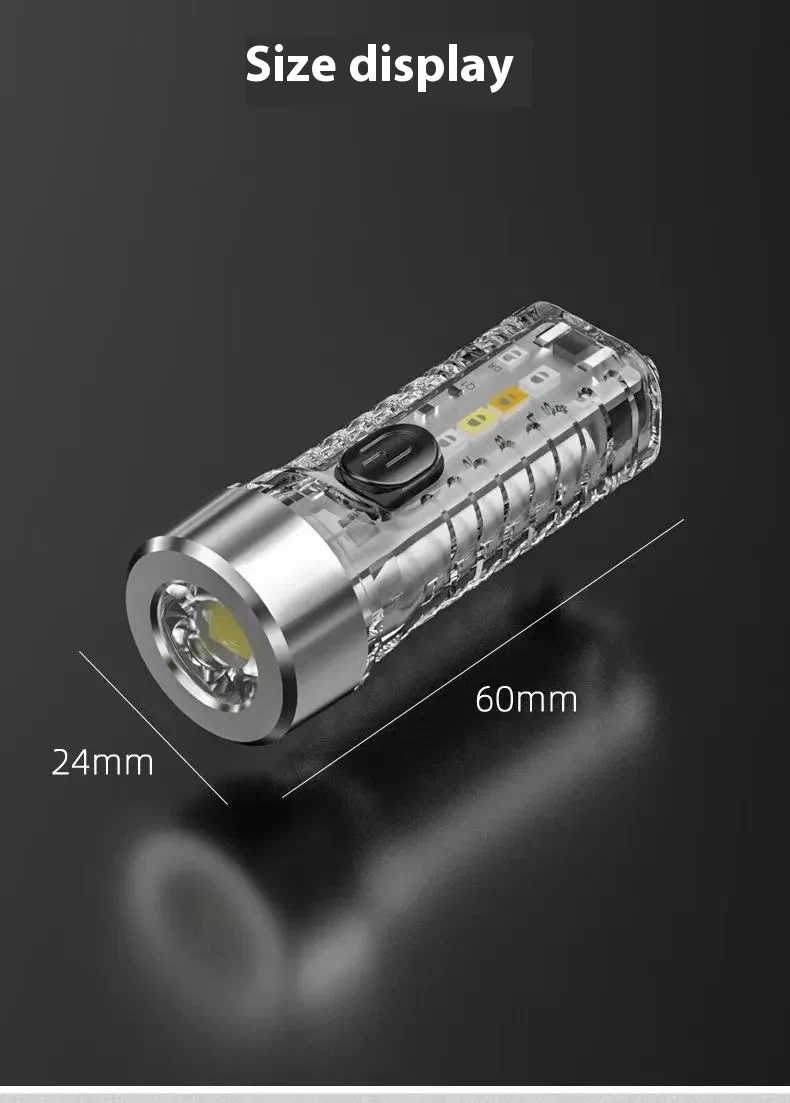 USB Rechargeable Mini Flashlight Keychain