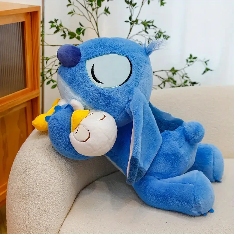 1pc Disney Stitch Plush Toy with Duckling, Licensed Interactive Polyester Fiber Stuffed Animal, Soft Cuddly Pillow Doll for Girls and Children, Birthday Gif
