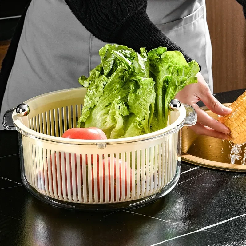 Drain Basket Manual Laundry-drier Kitchen Manual Salad Spinner