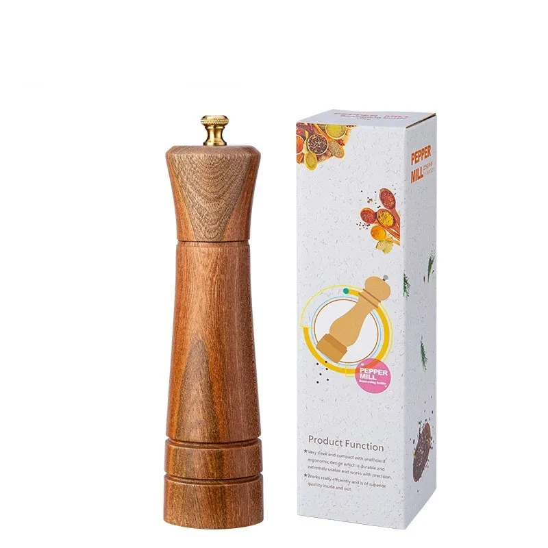 Kitchen Household Manual Solid Wood Pepper Powder Seasoning Jar